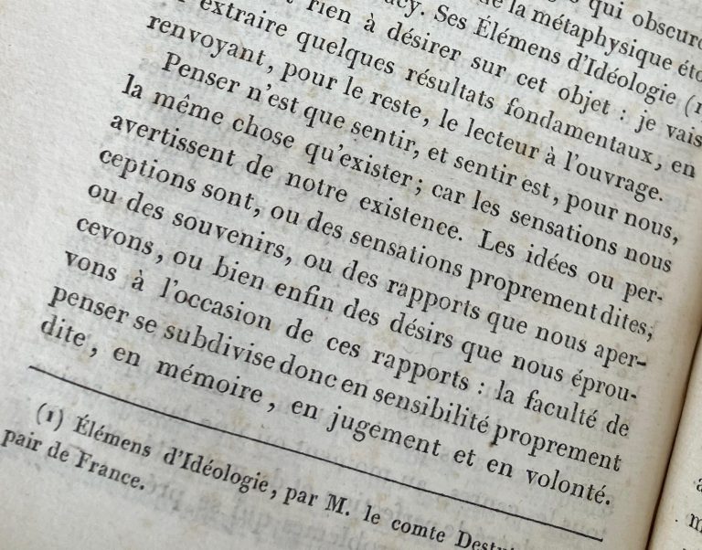 Penser n'est que sentir - Elemens de physliogie